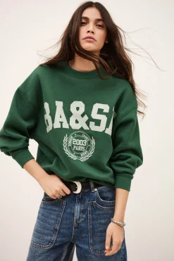 Ba&Sh FENJA sweat-shirt col rond VERT New