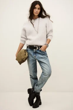 Ba&Sh FILL pull col rond dos nu GRIS