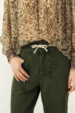 Ba&Sh FIMA pantalon droit ample VERT Best