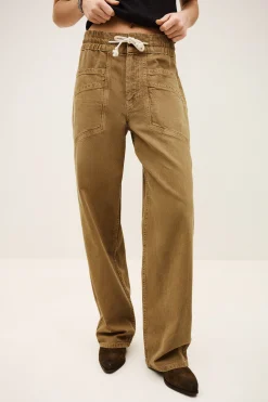 Ba&Sh FIMA pantalon large fluide MARRON Clearance