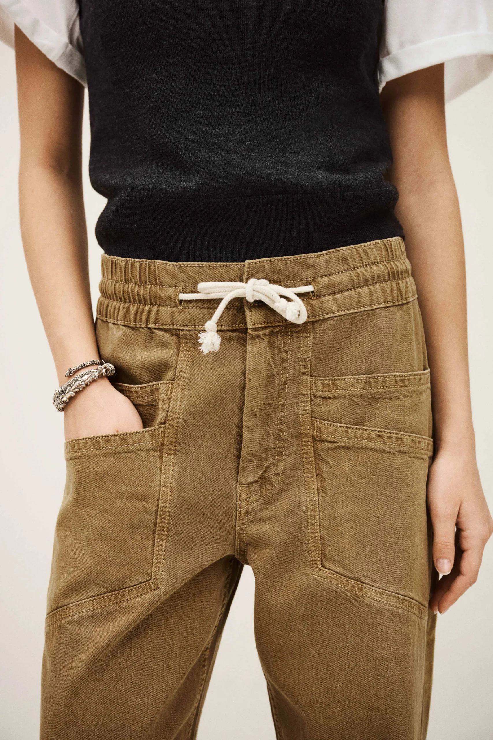 Ba&Sh FIMA pantalon large fluide MARRON Clearance