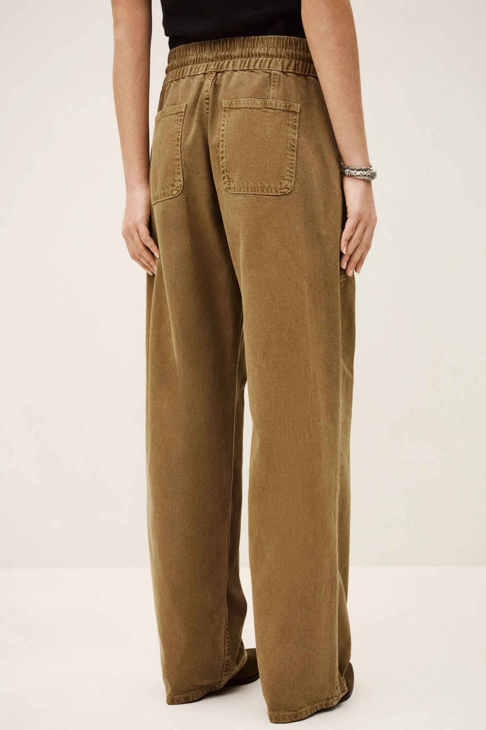 Ba&Sh FIMA pantalon large fluide MARRON Clearance