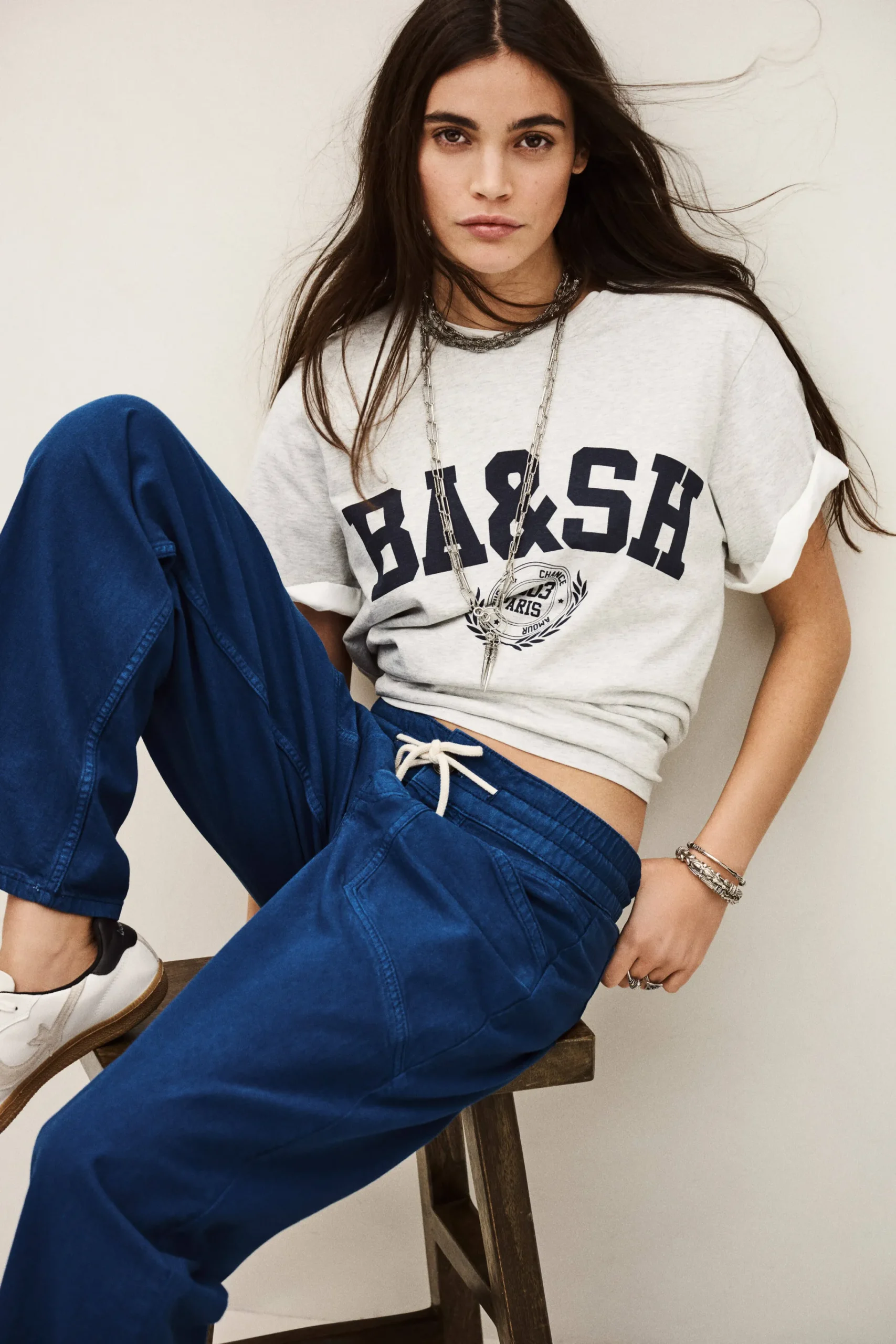 Ba&Sh FIMA pantalon large fluide BLEU Discount