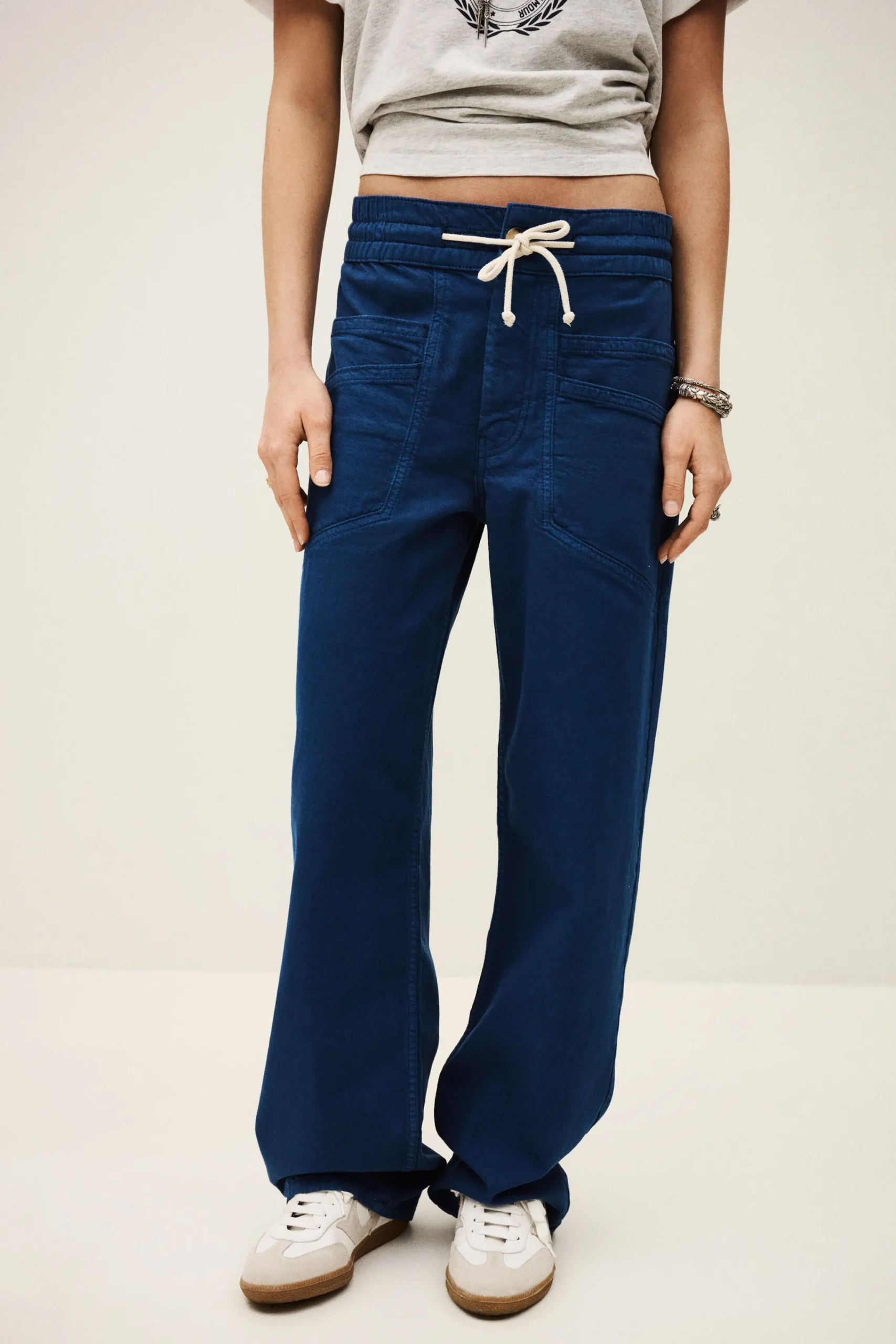 Ba&Sh FIMA pantalon large fluide BLEU Discount