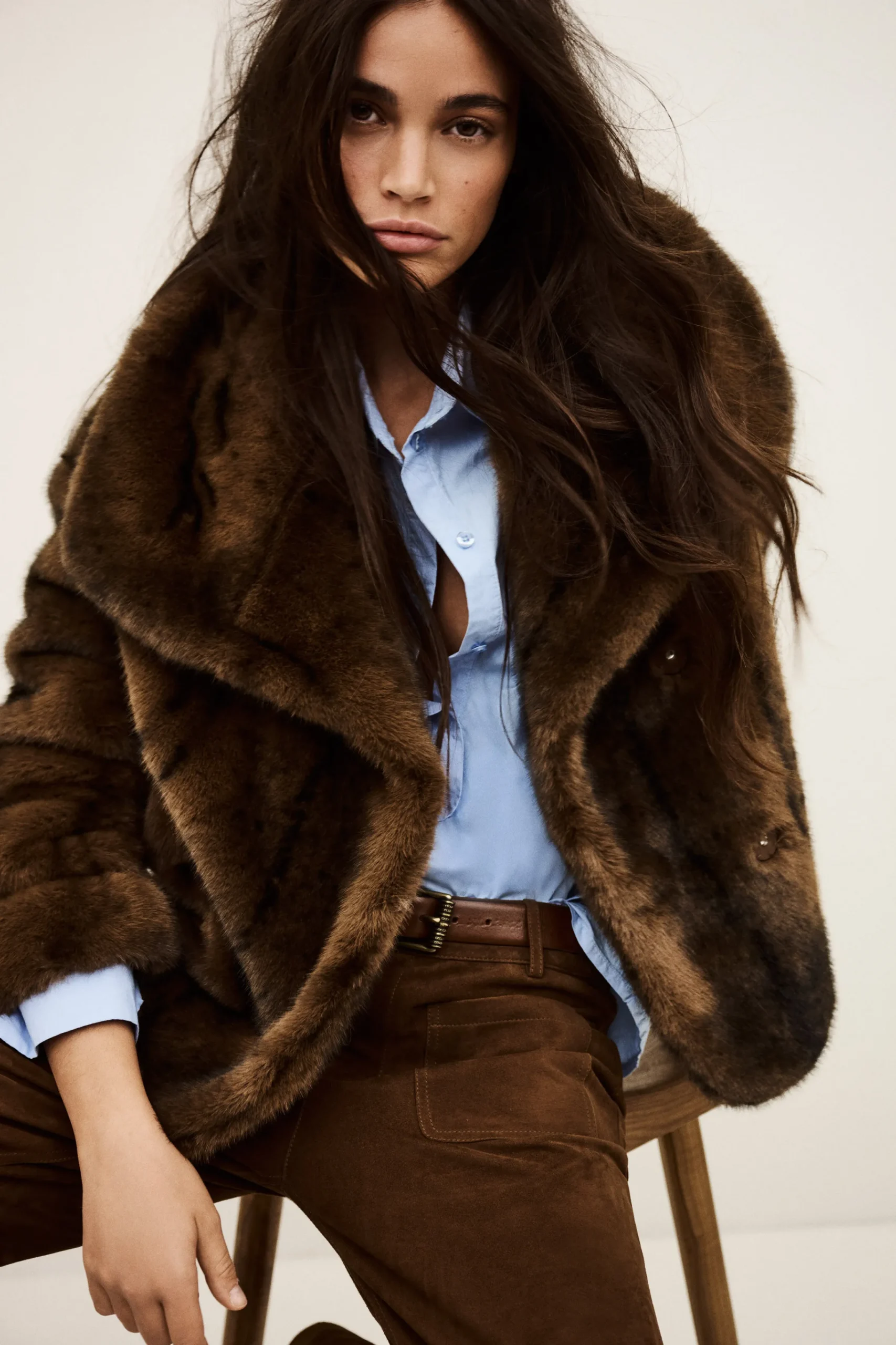 Ba&Sh FOXY manteau fausse fourrure MARRON Best