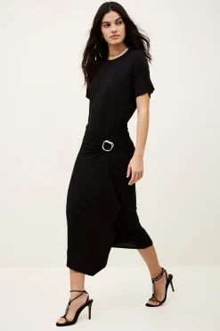 Ba&Sh GALTEA robe midi drapée NOIR Discount