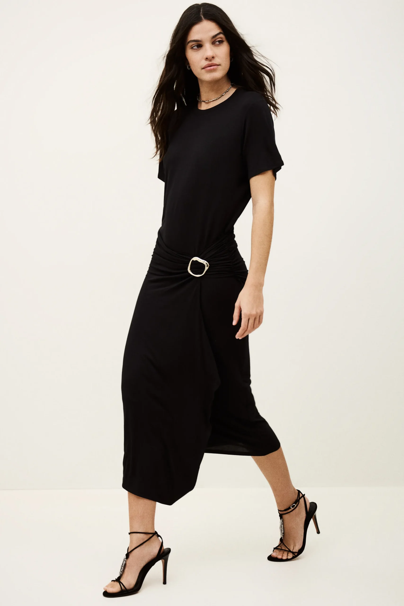 Ba&Sh GALTEA robe midi drapée NOIR Discount