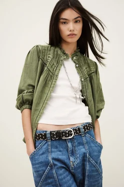 Ba&Sh GILDA blouse brodée VERT Discount