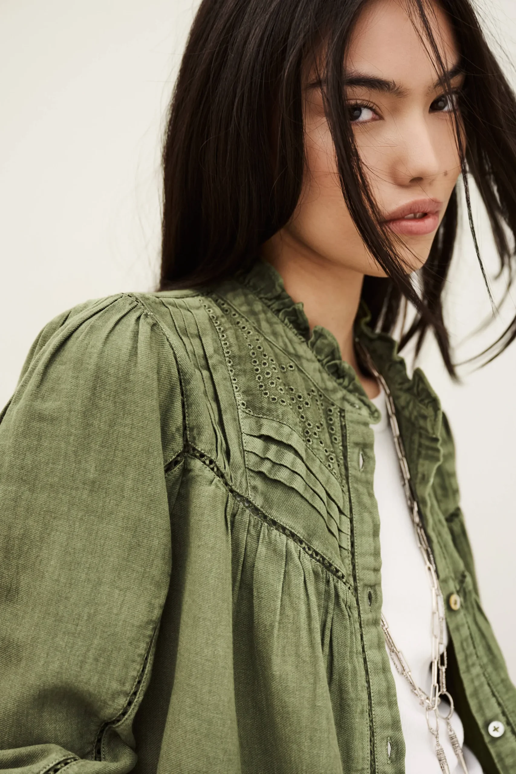 Ba&Sh GILDA blouse brodée VERT Discount