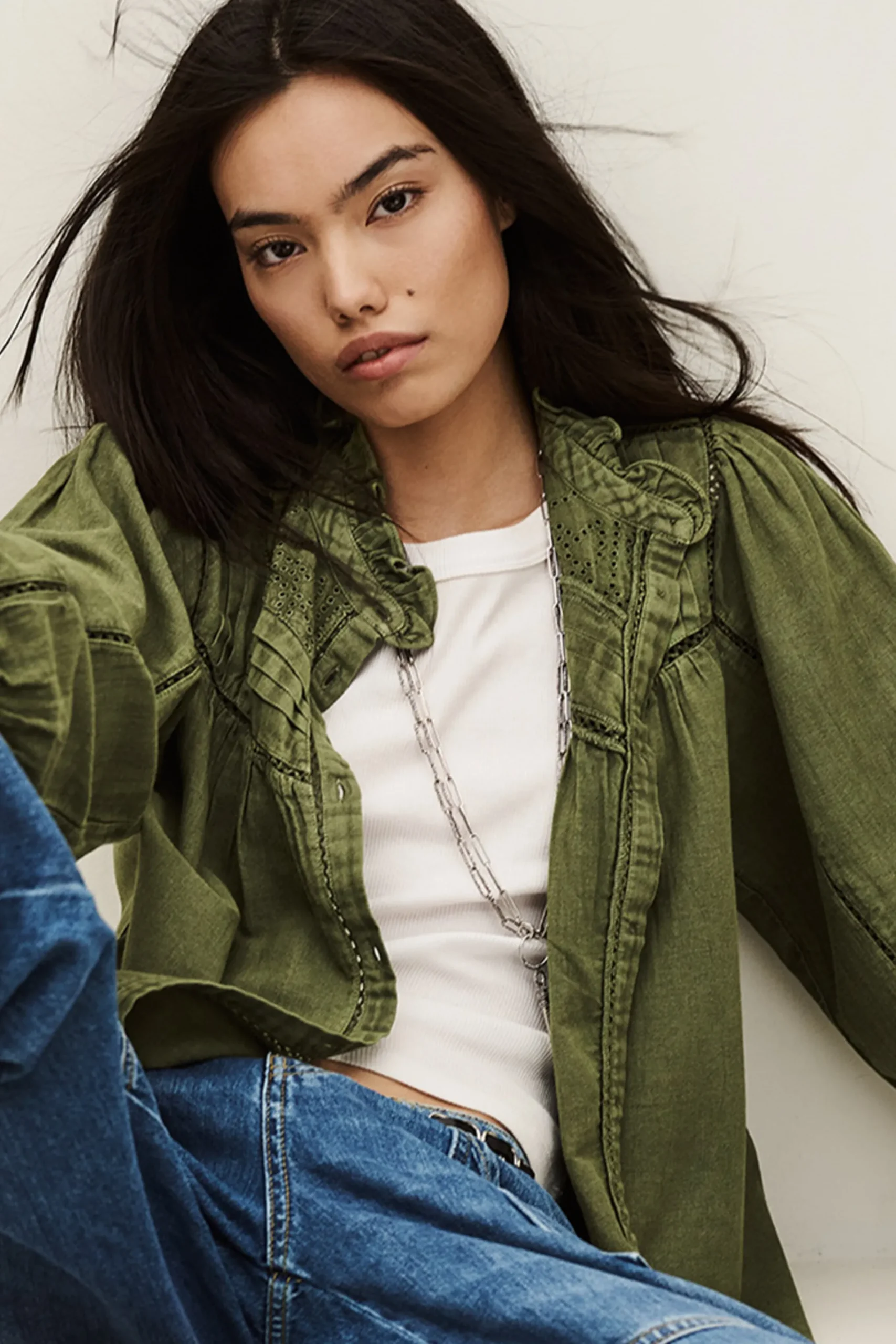 Ba&Sh GILDA blouse brodée VERT Discount
