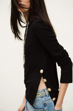 Ba&Sh GIULIA tee-shirt manches longues NOIR Discount