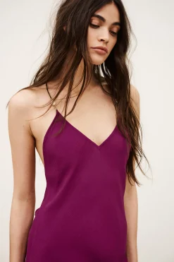 Ba&Sh HANY robe dos nu viscose fluide VIOLET