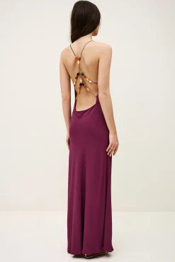 Ba&Sh HANY robe dos nu viscose fluide VIOLET