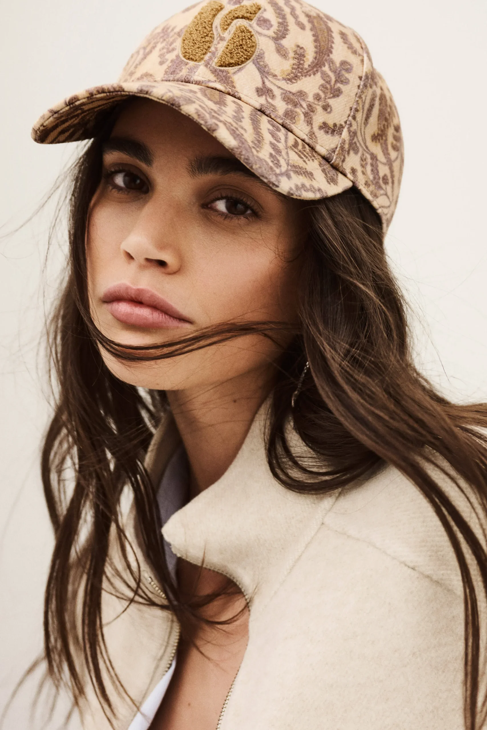 Ba&Sh HARI casquette coton imprimée ECRU Sale