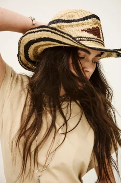 Ba&Sh HINDIRA chapeau tressé NOIR Hot