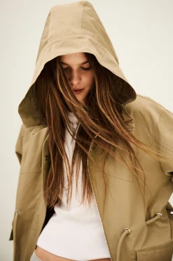 Ba&Sh ILIO parka longue ceinturée MARRON Outlet
