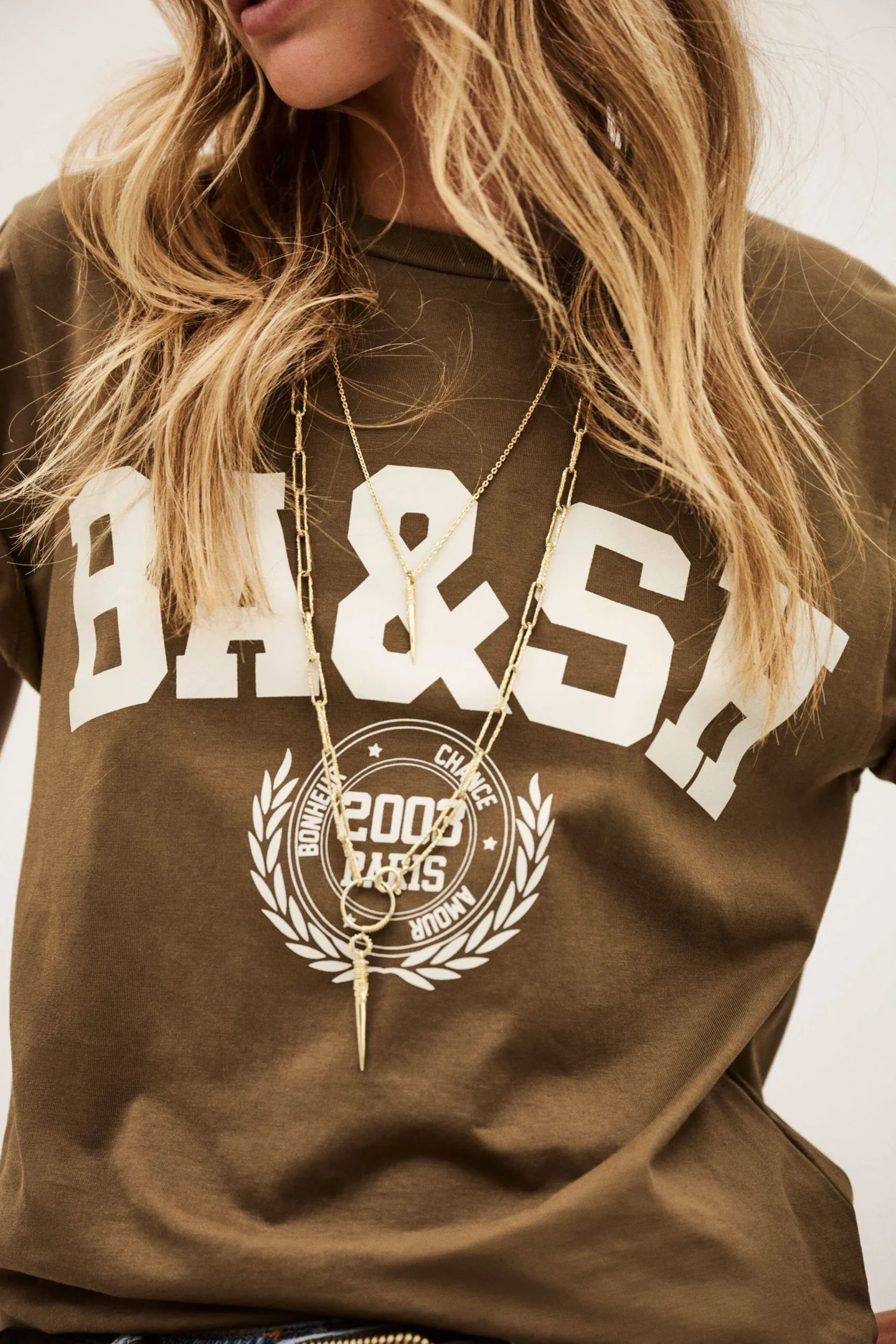 Ba&Sh IONI tee-shirt manches courtes MARRON Sale