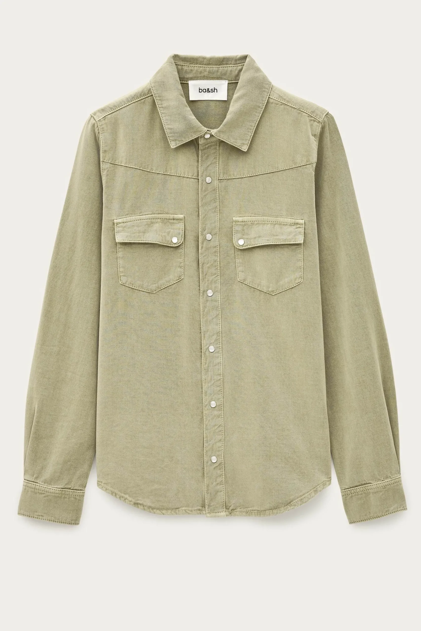 Ba&Sh JADA chemise longue western VERT Discount