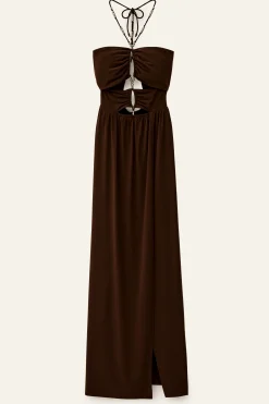 Ba&Sh JEA robe maxi MARRON Outlet