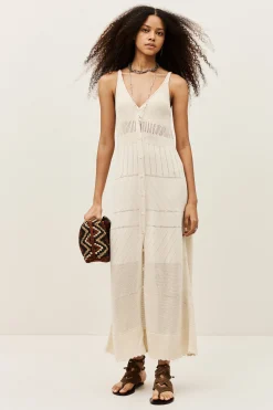 Ba&Sh JOELLE robe midi ECRU Outlet