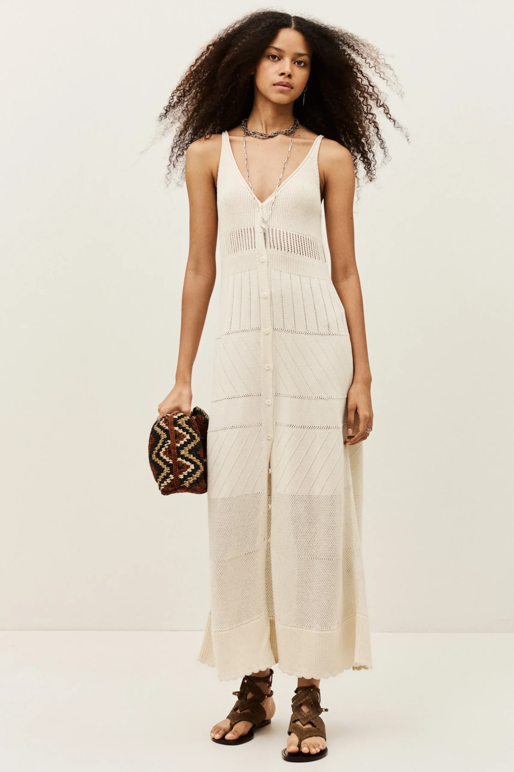 Ba&Sh JOELLE robe midi ECRU Outlet