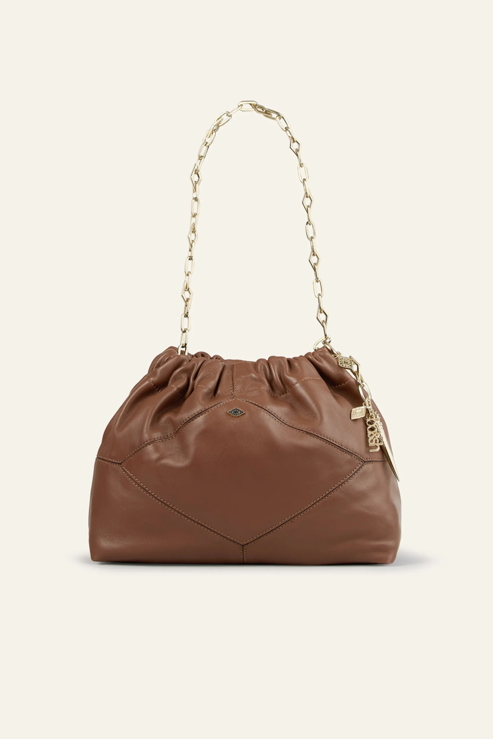 Ba&Sh JUNE mini sac cuir MARRON Sale