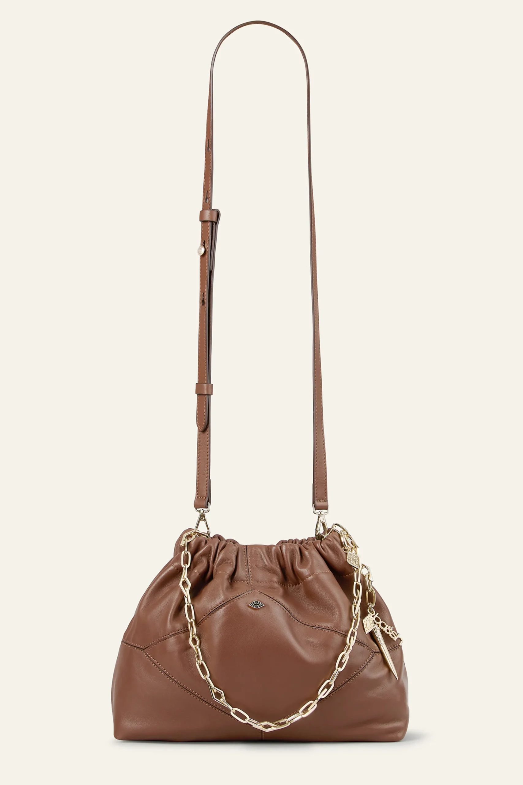 Ba&Sh JUNE mini sac cuir MARRON Sale