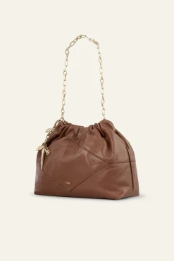 Ba&Sh JUNE mini sac cuir MARRON Sale