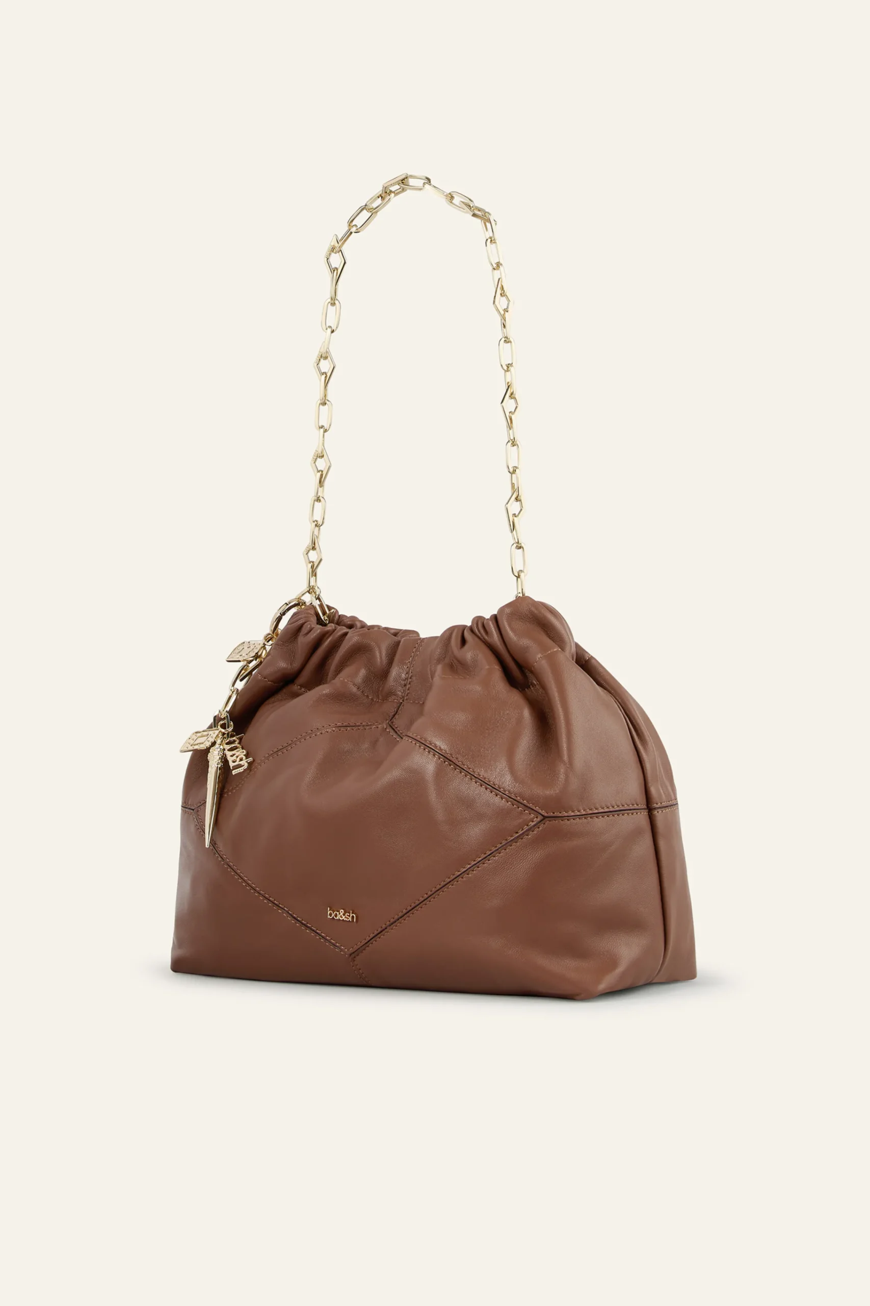 Ba&Sh JUNE mini sac cuir MARRON Sale