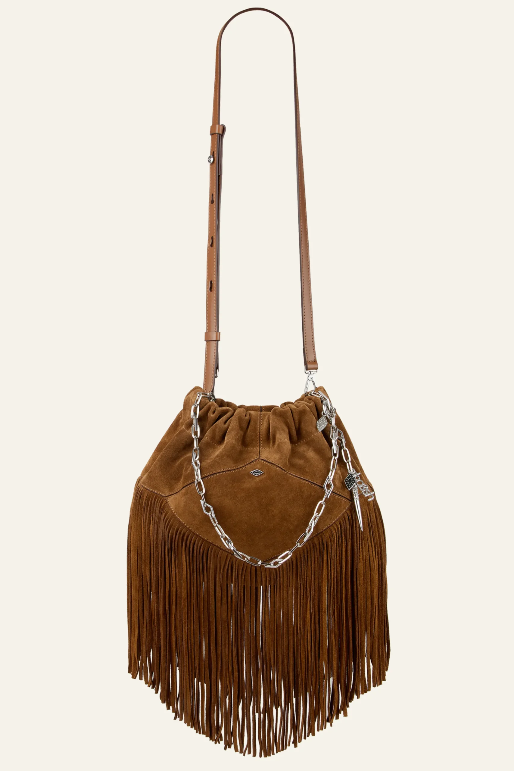 Ba&Sh JUNE mini sac daim MARRON Clearance
