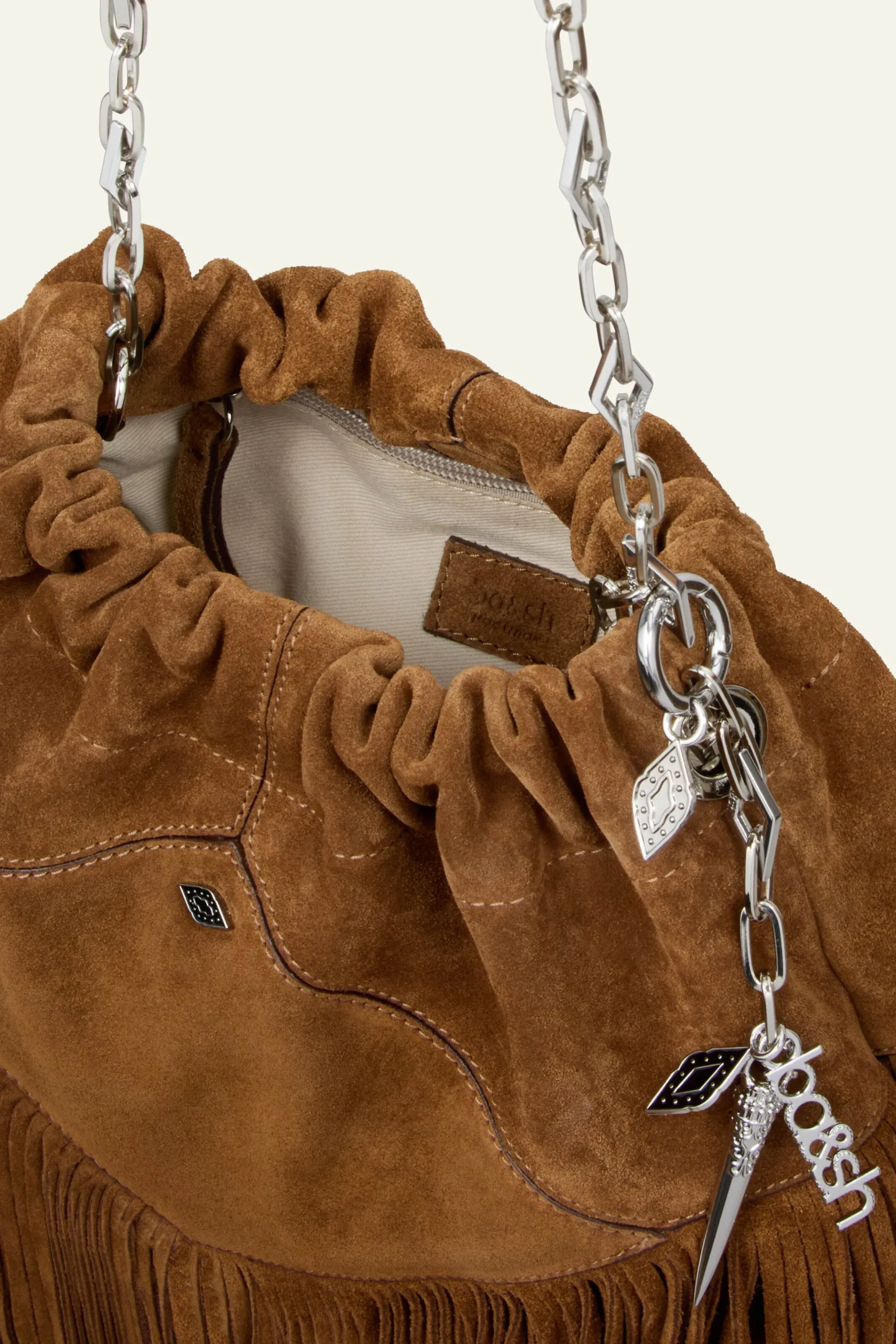 Ba&Sh JUNE mini sac daim MARRON Clearance