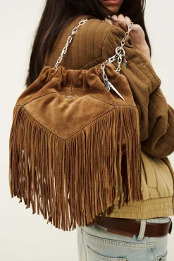 Ba&Sh JUNE mini sac daim MARRON Clearance