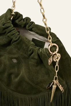 Ba&Sh JUNE mini sac daim VERT Best