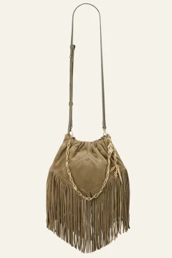 Ba&Sh JUNE mini sac daim VERT Online
