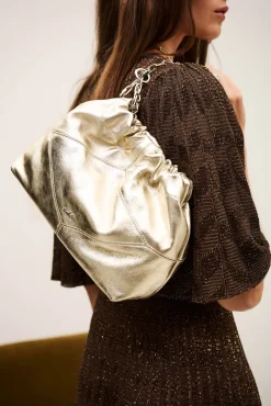 Ba&Sh JUNE mini tote cuir ECRU New
