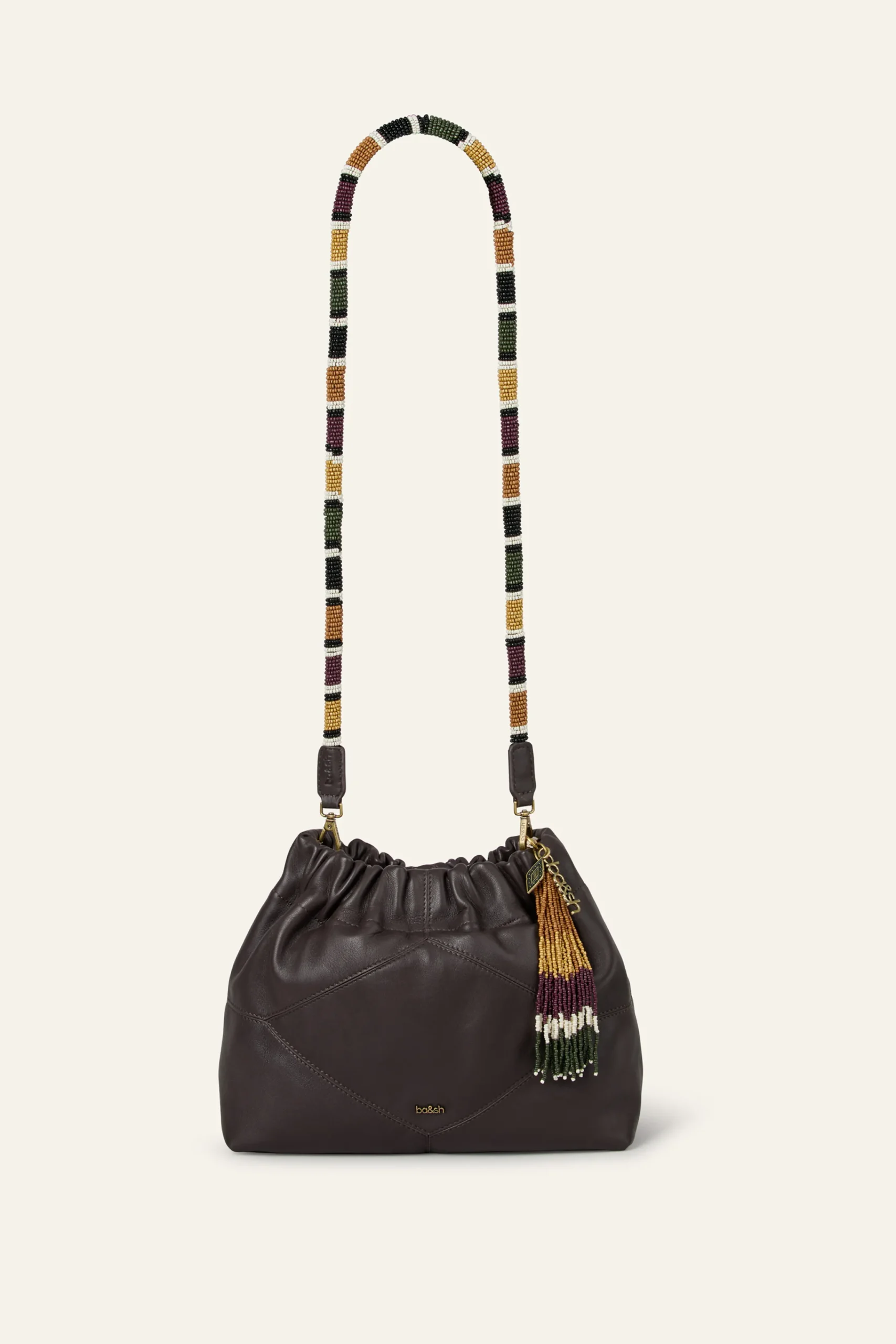 Ba&Sh JUNE mini tote perles MARRON Online