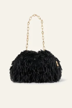 Ba&Sh JUNE pochette plumes NOIR New