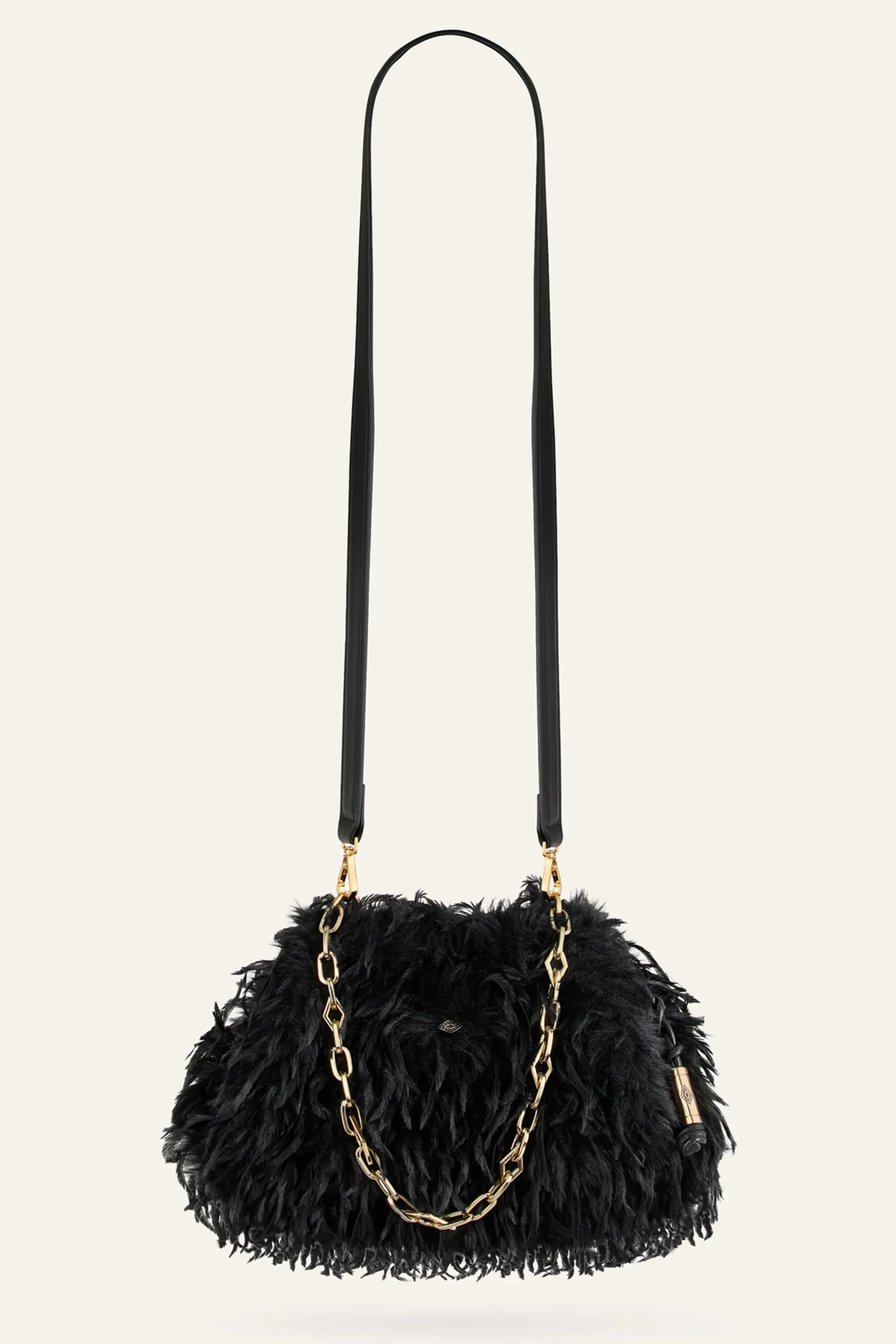 Ba&Sh JUNE pochette plumes NOIR New