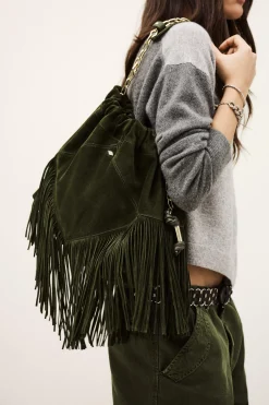 Ba&Sh JUNE sac daim franges 450 € VERT Online