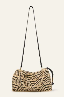 Ba&Sh JUNE sac en raphia NOIR Hot