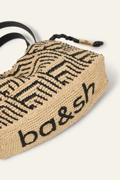 Ba&Sh JUNE sac en raphia NOIR Hot