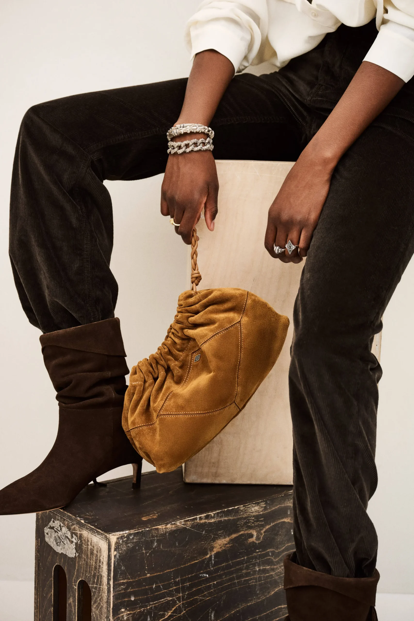 Ba&Sh JUNE sac JUNE en suede MARRON Outlet