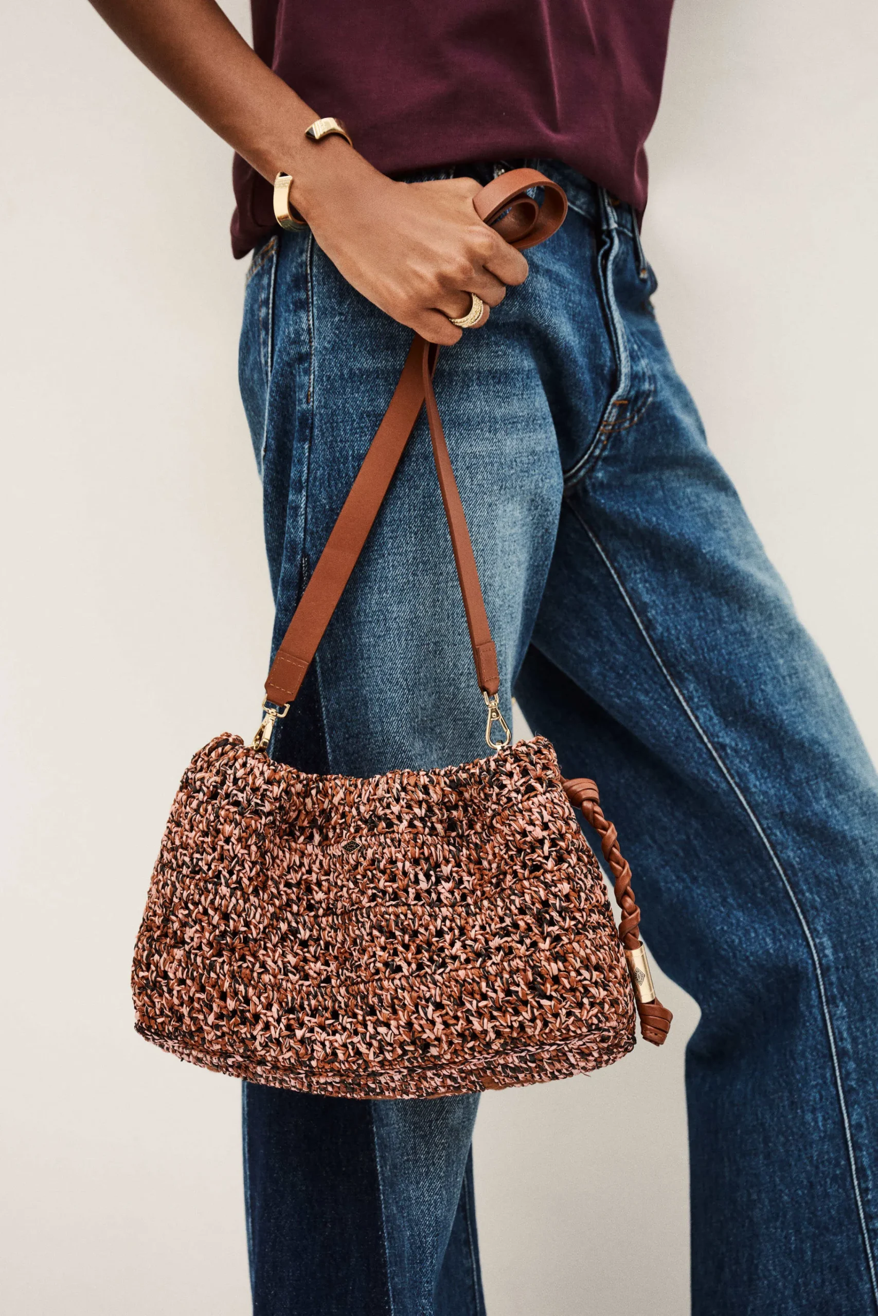 Ba&Sh JUNE sac miniare en raphia MULTICO Sale