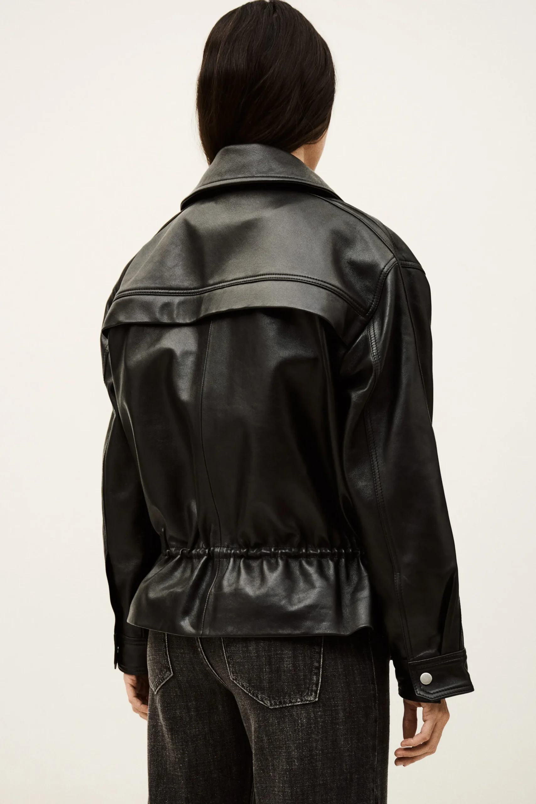 Ba&Sh KASSIA veste cuir oversized NOIR Clearance