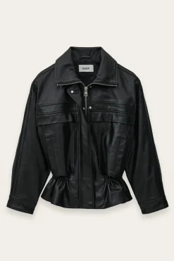 Ba&Sh KASSIA veste cuir oversized NOIR Clearance