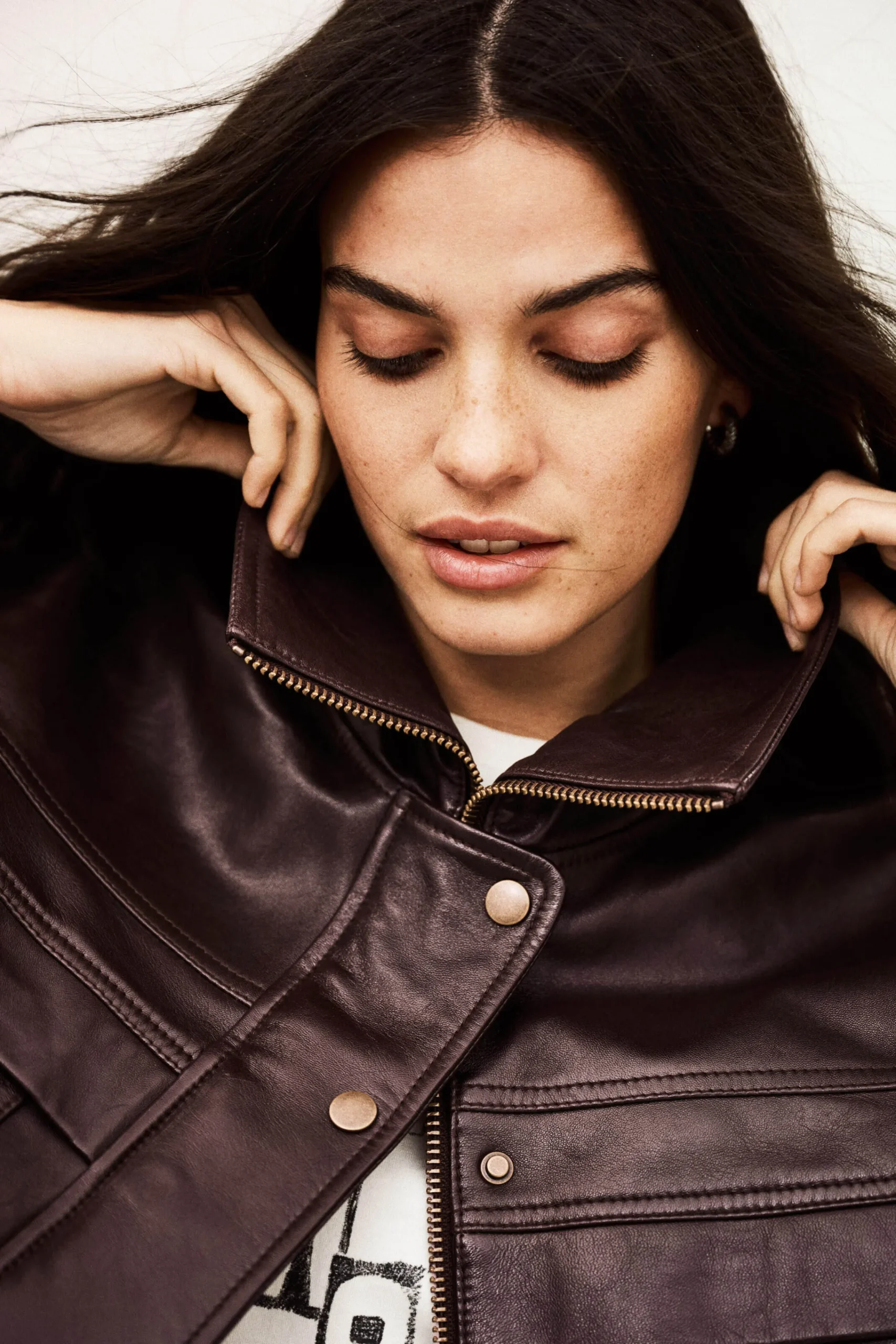 Ba&Sh KASSIA veste cuir oversized ROUGE Sale