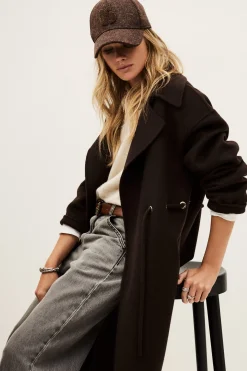 Ba&Sh KATE manteau midi MARRON Discount