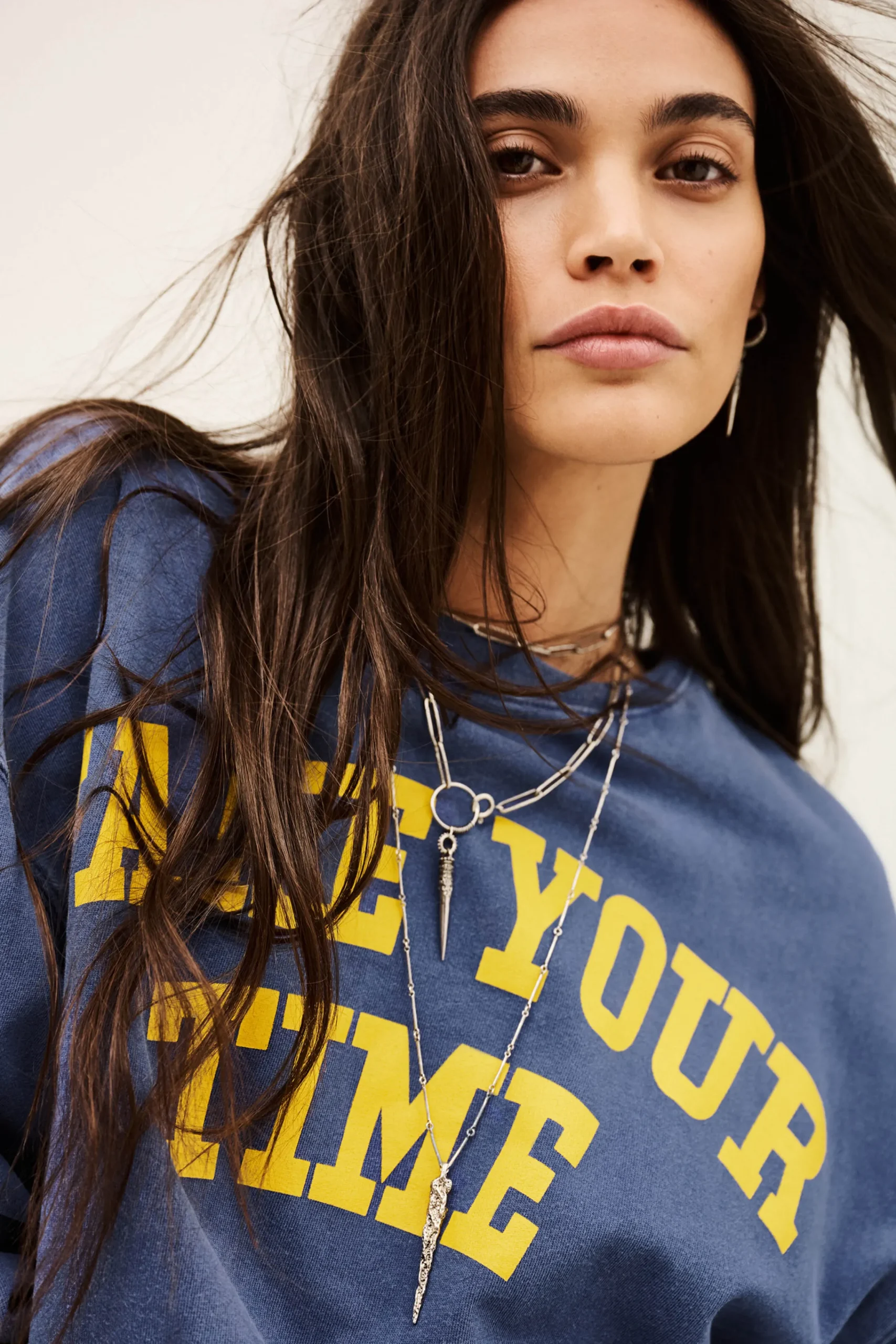 Ba&Sh KEYRA sweatshirt oversize coton BLEU Outlet