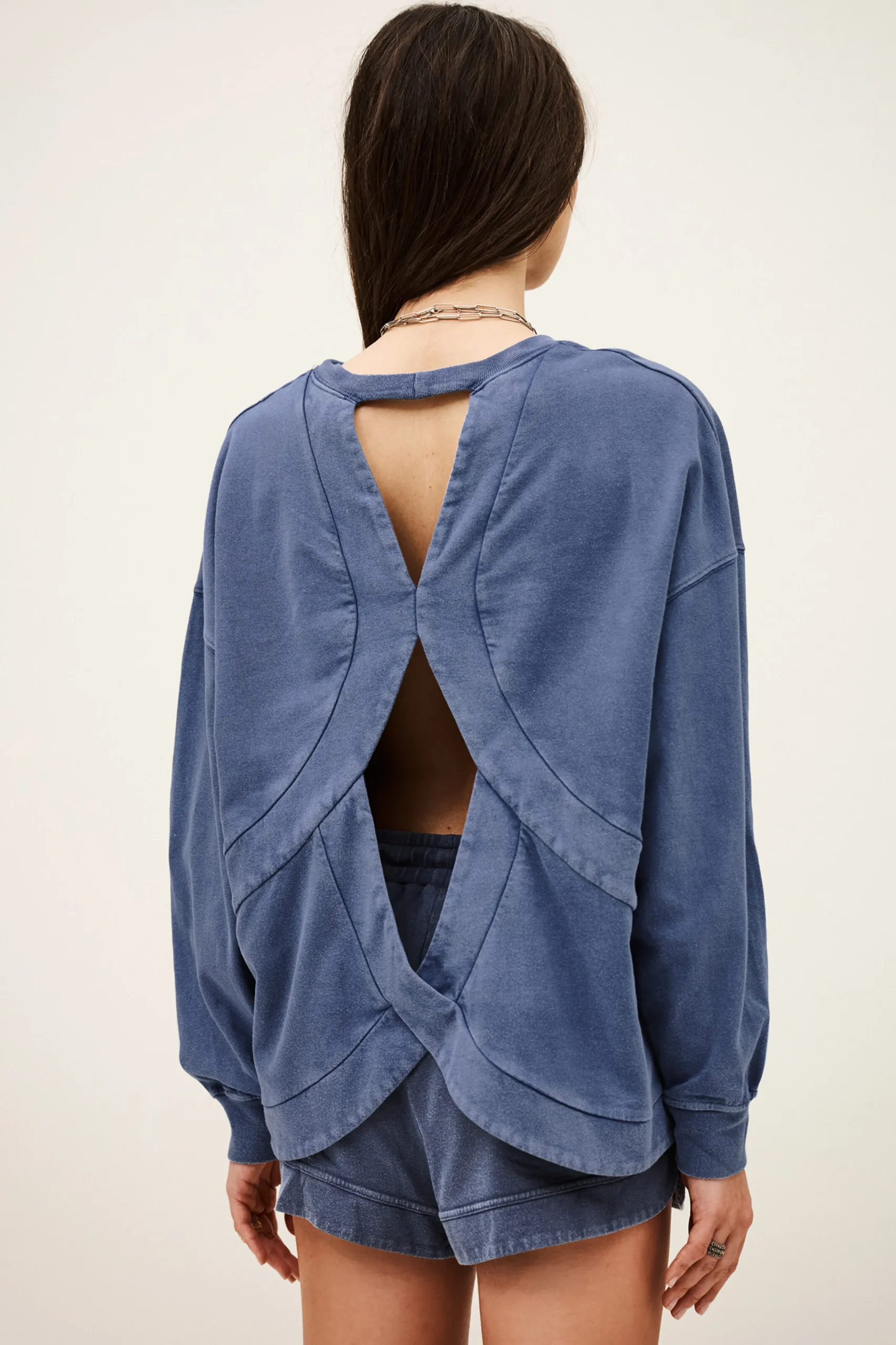 Ba&Sh KEYRA sweatshirt oversize coton BLEU Outlet