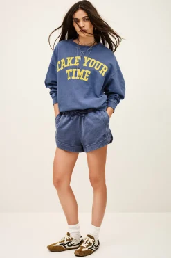 Ba&Sh KEYRA sweatshirt oversize coton BLEU Outlet